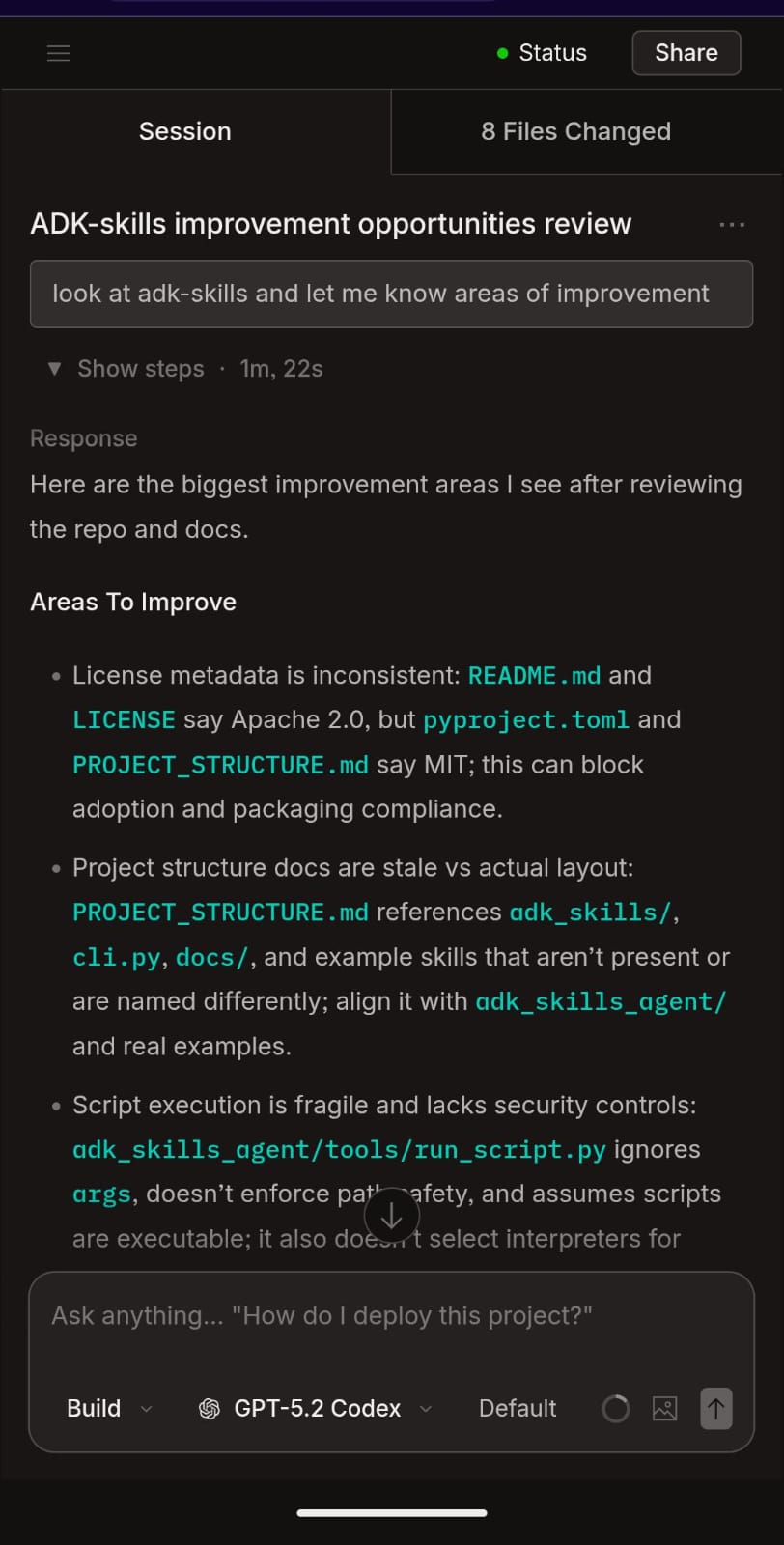 OpenCode Web on Phone